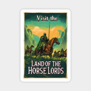 Visit the Land of the Horse Lords - Vintage Travel Poster - Fantasy Magnet