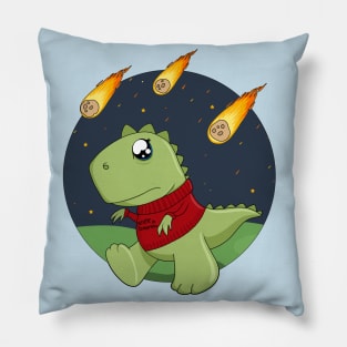 T-Rex and Asteroids Pillow