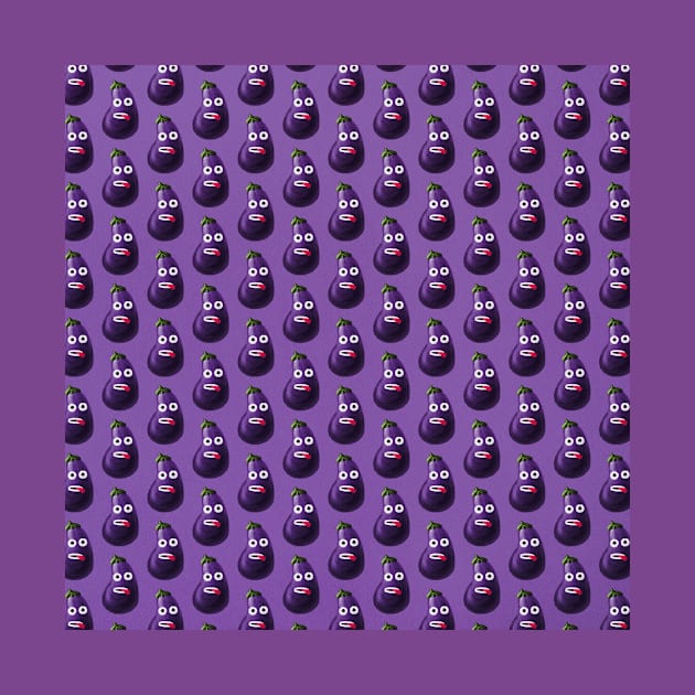 Funny Eggplant Pattern In Purple by Boriana Giormova