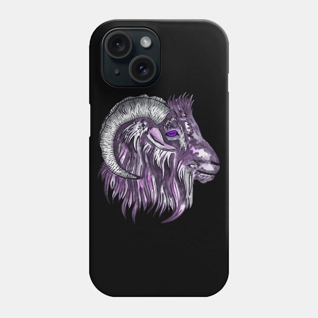 Occult goat chinese zodiac sign Phone Case by deadblackpony