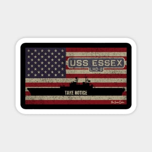 Essex LHD-2 Wasp-class Amphibious Assault Ship Vintage USA American Flag Gift Magnet