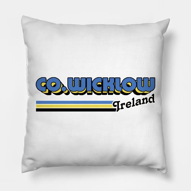 County Wicklow / Irish Retro County Pride Design Pillow by feck!