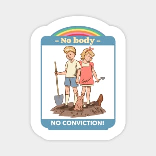 No body No conviction - Funny Vintage Sarcasm Magnet