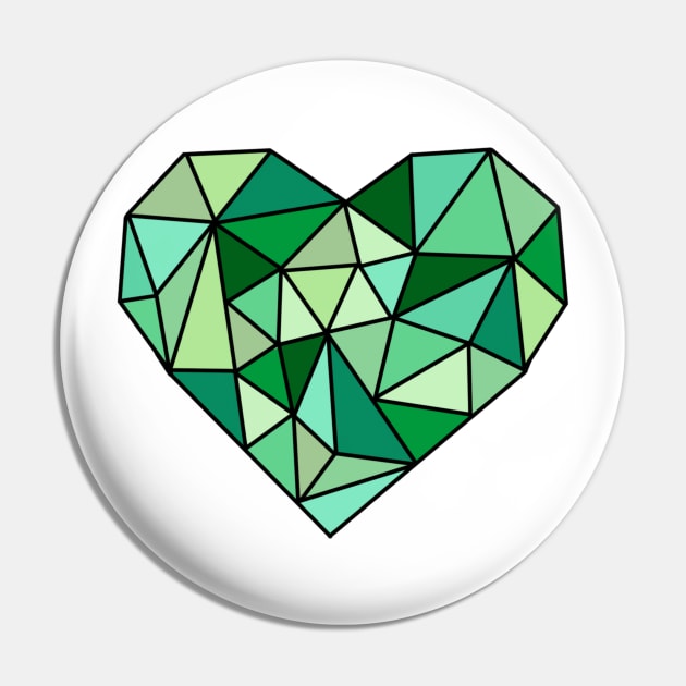Green Crystal Heart Pin by UnseenGhost