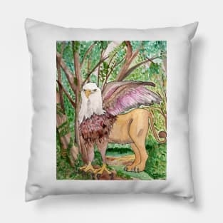 Gryphon In the Forest Pillow