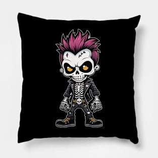 Punk Rock Skeleton 3 Pillow