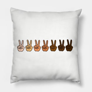 V Sign Hand Racial Equality Pillow