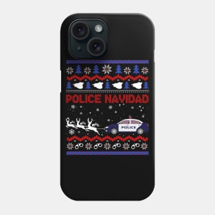 Police Navidad Ugly Christmas Sweater Design Phone Case