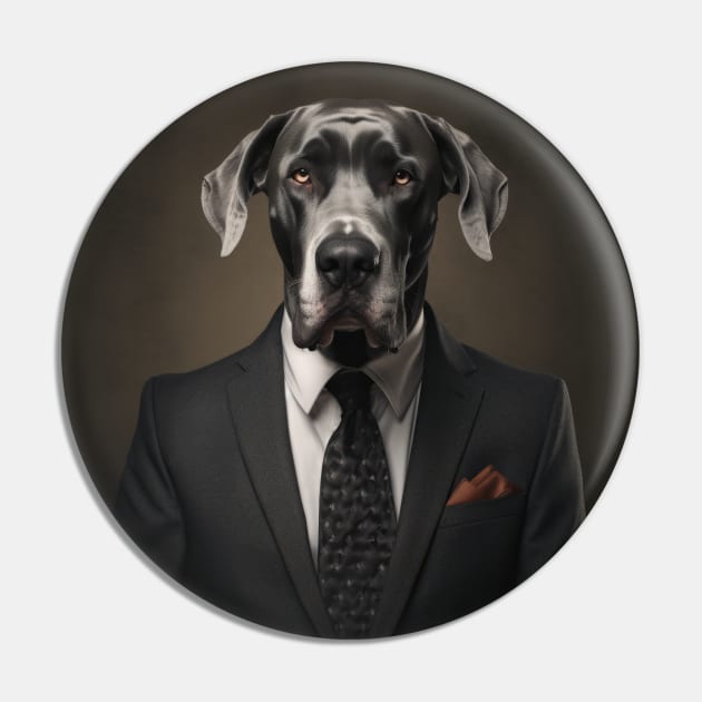 Great Dane Dog in Suit Pin by Merchgard