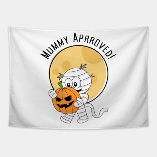 Mummy Approved! Halloween Spooky Mummy Trick Or Treat Festive Design Tapestry