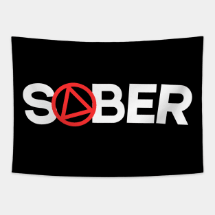 Sober With Red AA Symbol Tapestry