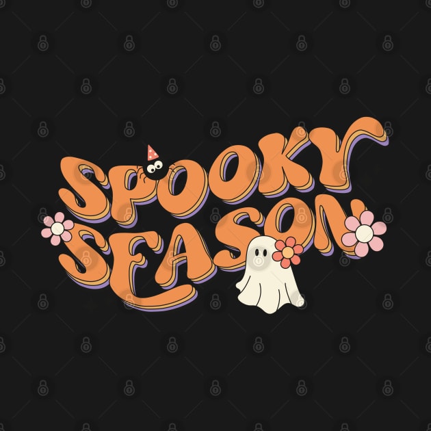 Spooky season , ghost groovy, retro by UniqueBoutiqueTheArt