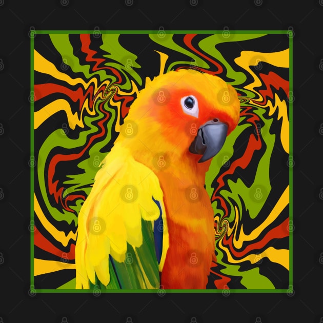 Colorful Sun Conure Parrot by Suneldesigns