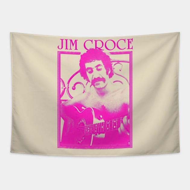 Jim Croce || Pink Vintage Variant Tapestry by Roy Pogung