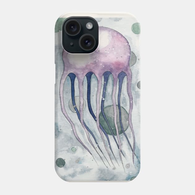 purple jellyfish Phone Case by svenj-creates