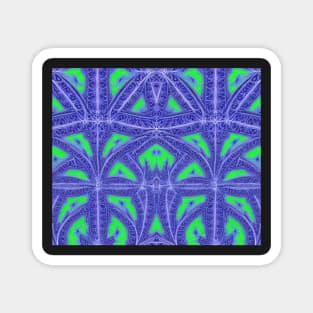 Sapphire Blue Aesthetic - Blue Fractals Abstract Pattern Magnet