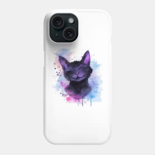 Domestic Shorthair Cat Water Color Pop Art Design for Cat Lover Phone Case