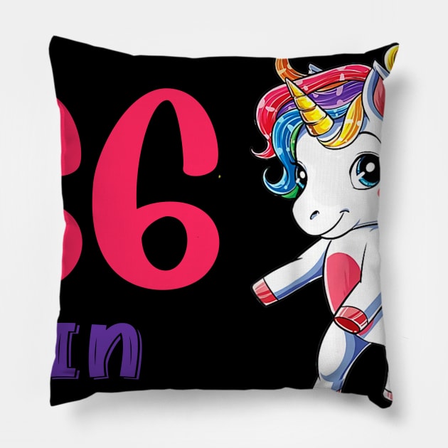 I Turned 66 in quarantine Cute Unicorn Pillow by Superdadlove