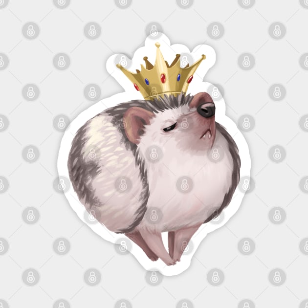 Cute Snooty Royal King or Queen Snob Hedgehog Magnet by PamelooArt