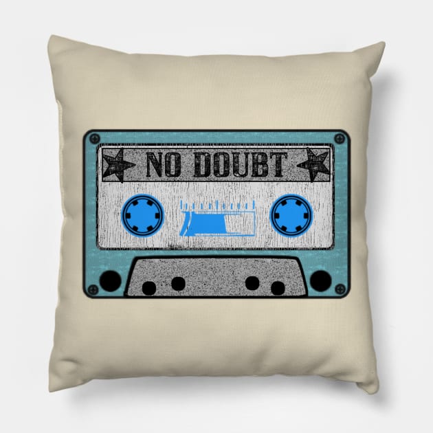 no doubt blue cassette Pillow by toemangaa