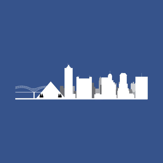 Memphis Skyline White by CityScape