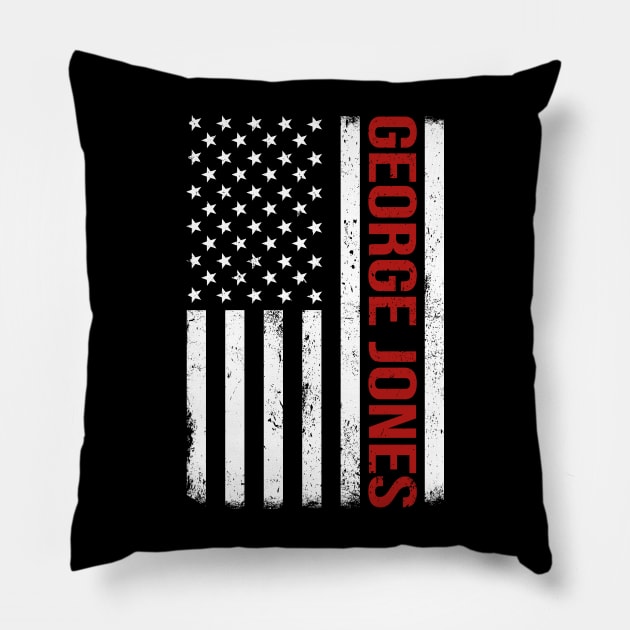 Graphic Jones Proud Name US American Flag Birthday Gift Pillow by Intercrossed Animal 