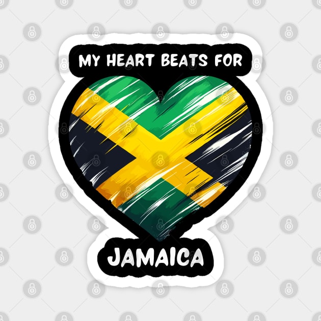 My Heart Beats For Jamaica Flag Magnet by Graceful Designs