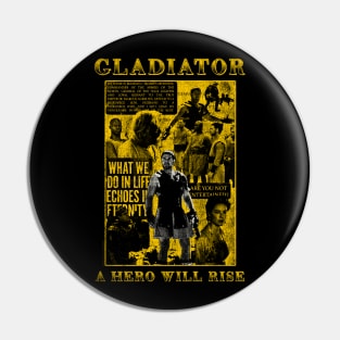 gladiator distressed grunge Pin