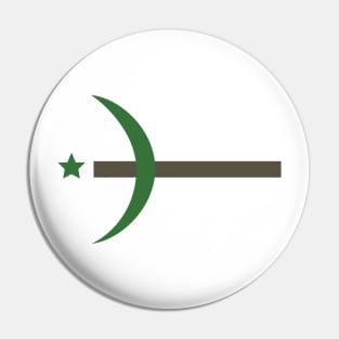 Combination of Crescent with Cross religious symbols in flat design icon Pin