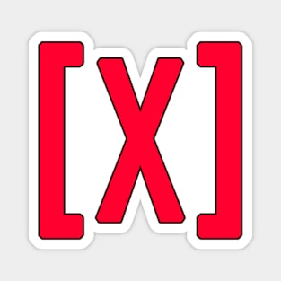 Letter X Minimalist Aesthetic Logo Magnet