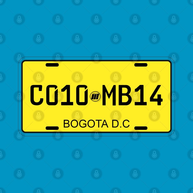 Colombia car license plate by Travellers