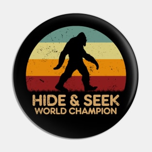 Retro Sunset - Bigfoot Hide And Seek Pin