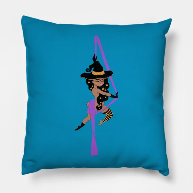 Flying Witch - aerial silks Pillow by LaBellaCiambella