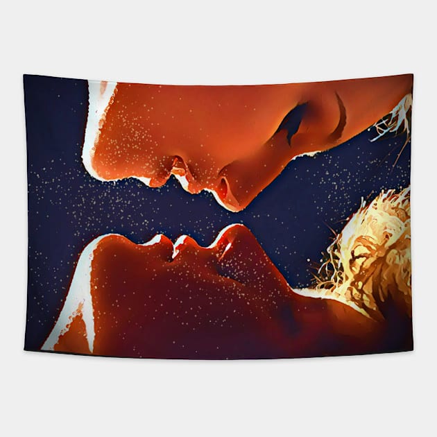 Two Souls As One (Couple Kissing) Tapestry by Unique Designs