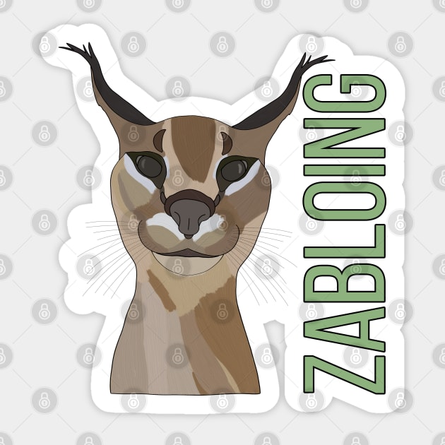 Zabloing Cat Meme - Zabloing Floppa Cat - Sticker