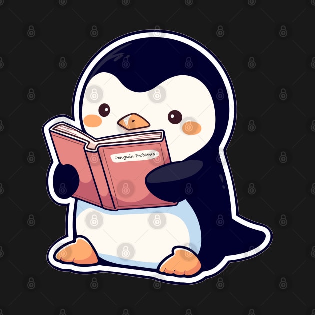 Cute Bookish Penguin by Retroprints