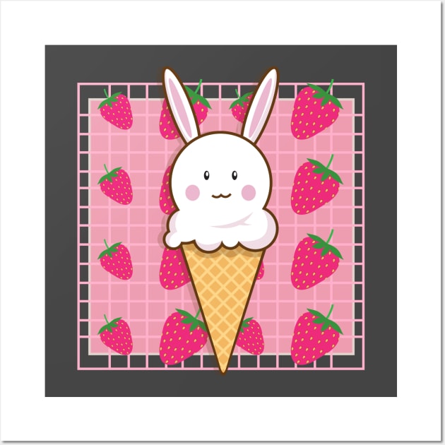  Funny Strawberry Ice Cream Aesthetic Bunny Cute Kawaii