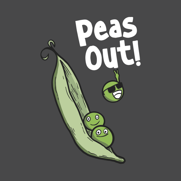 Peas Out -  Funny Puns - Peace Out by notsleepyart