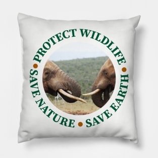 Wildlife Conservation Earth Day Elephants Pillow