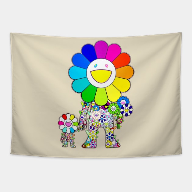 Takashi Murakami Flower Rainbow Tapestry by lacosink