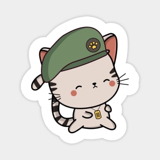 Green Beret Tabby Cat Magnet