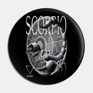 Mystical Scorpio Zodiac & Water Element Pin