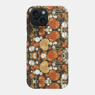 JAPANESE SPRING FLOWERS AND LEAVES Antique Floral Embroidery Phone Case