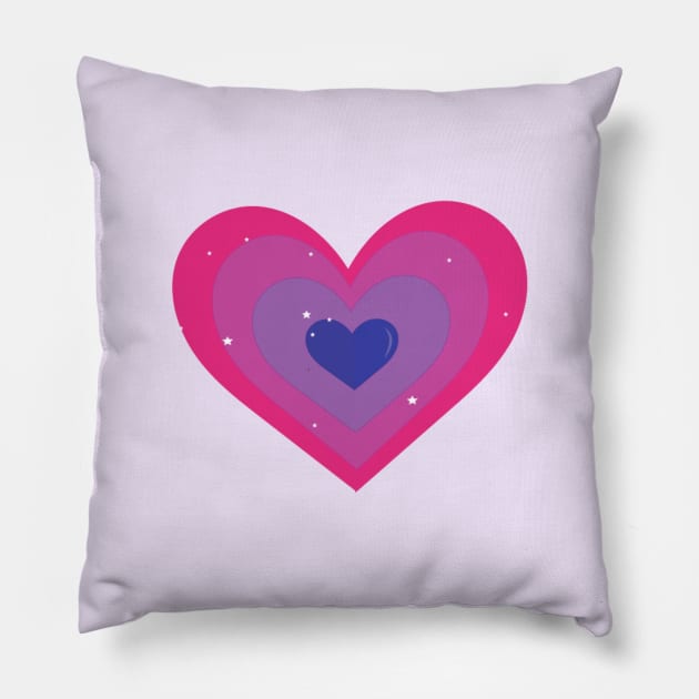 Bisexual Flag Heart Pillow by Cosmic Latte