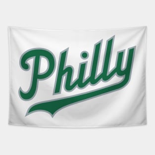 Philly Script - White/Green Tapestry