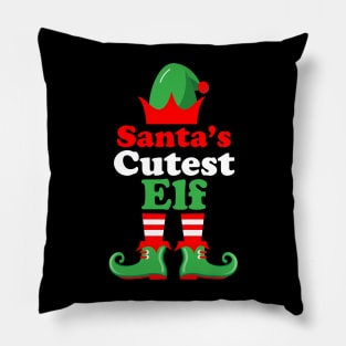 Santa's Cutest Elf logo Pillow