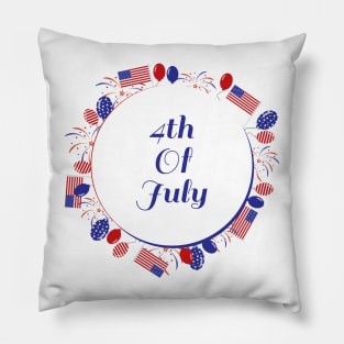 4th of july round banner Pillow