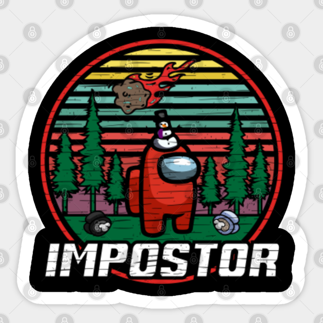 among us impostor meteor christmas retro among us impostor sticker