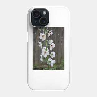 Tower of White Flowers Against a Fence Photographic Image Phone Case