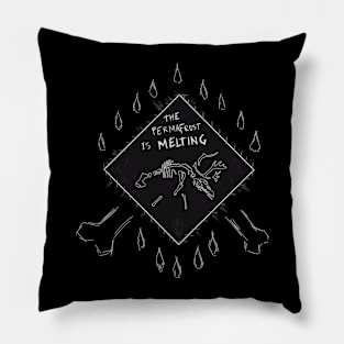 "The Permafrost Is Melting" Punk Caribou Bones Patch Pillow